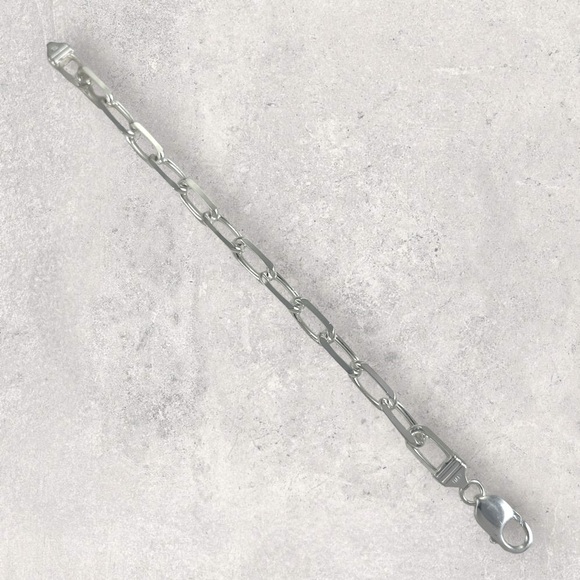 925 ITALY Sterling Silver Knife Cut 8.3mm Anchor Chain Men's Bracelet - Picture 5 of 5